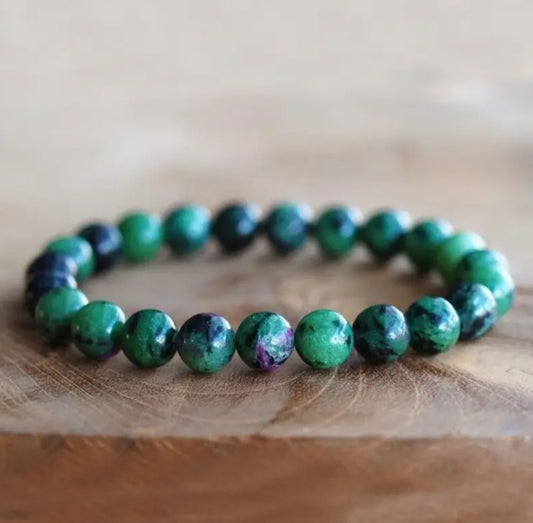 bracelet perles zoisite vert
