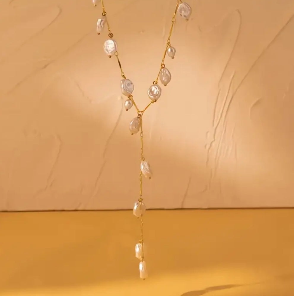 Collier Irene en Y perle