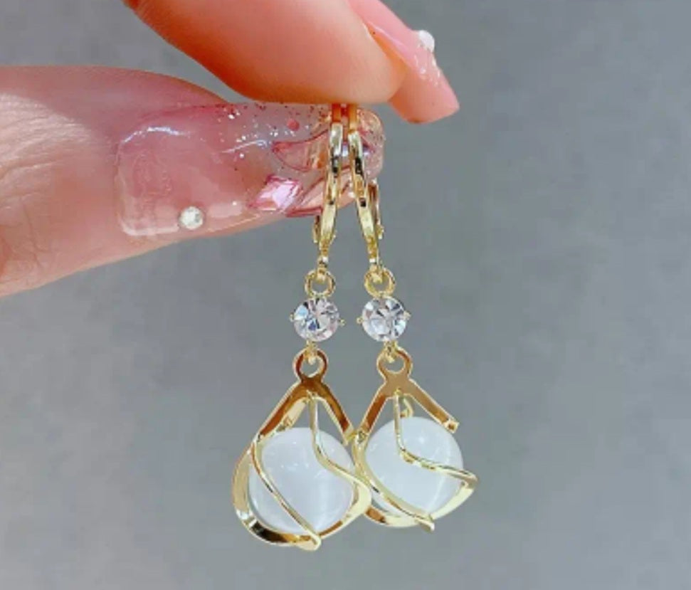 boucles Bella doré perle