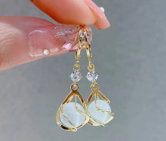 boucles Bella doré perle