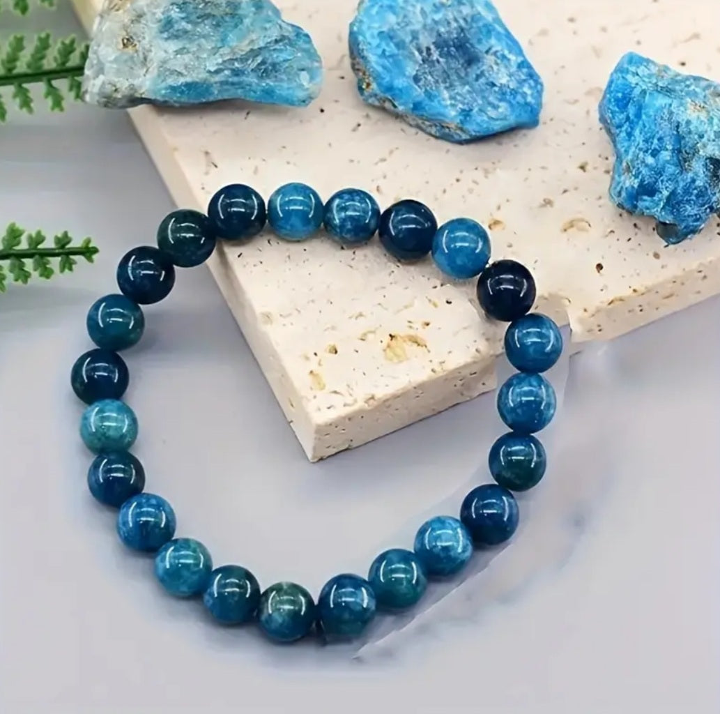 bracelet en Apatite bleu naturelle
