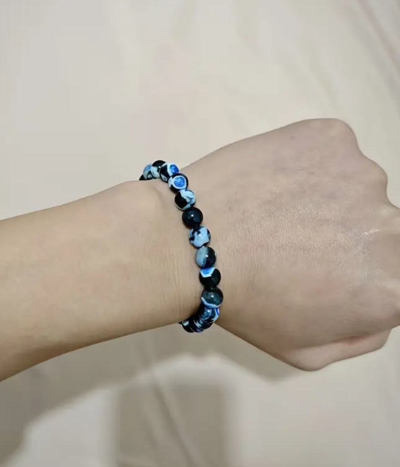 bracelet Agate de feu bleu🔥