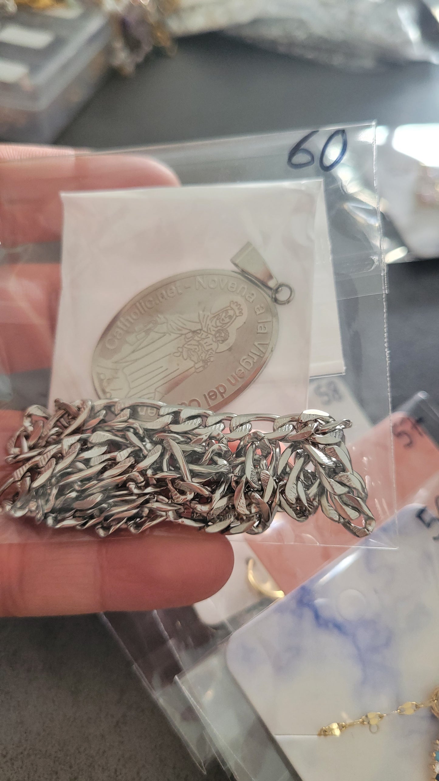 Collier Vierge Marie argenté