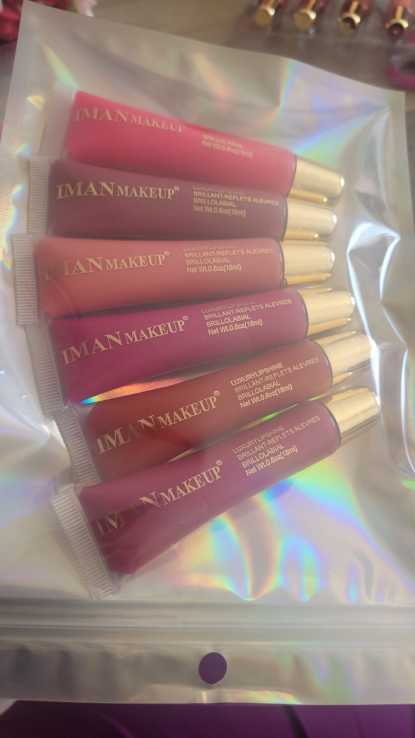 6 gloss à lèvres paillettés