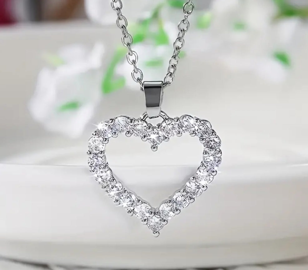 Collier Ophélie coeur strass