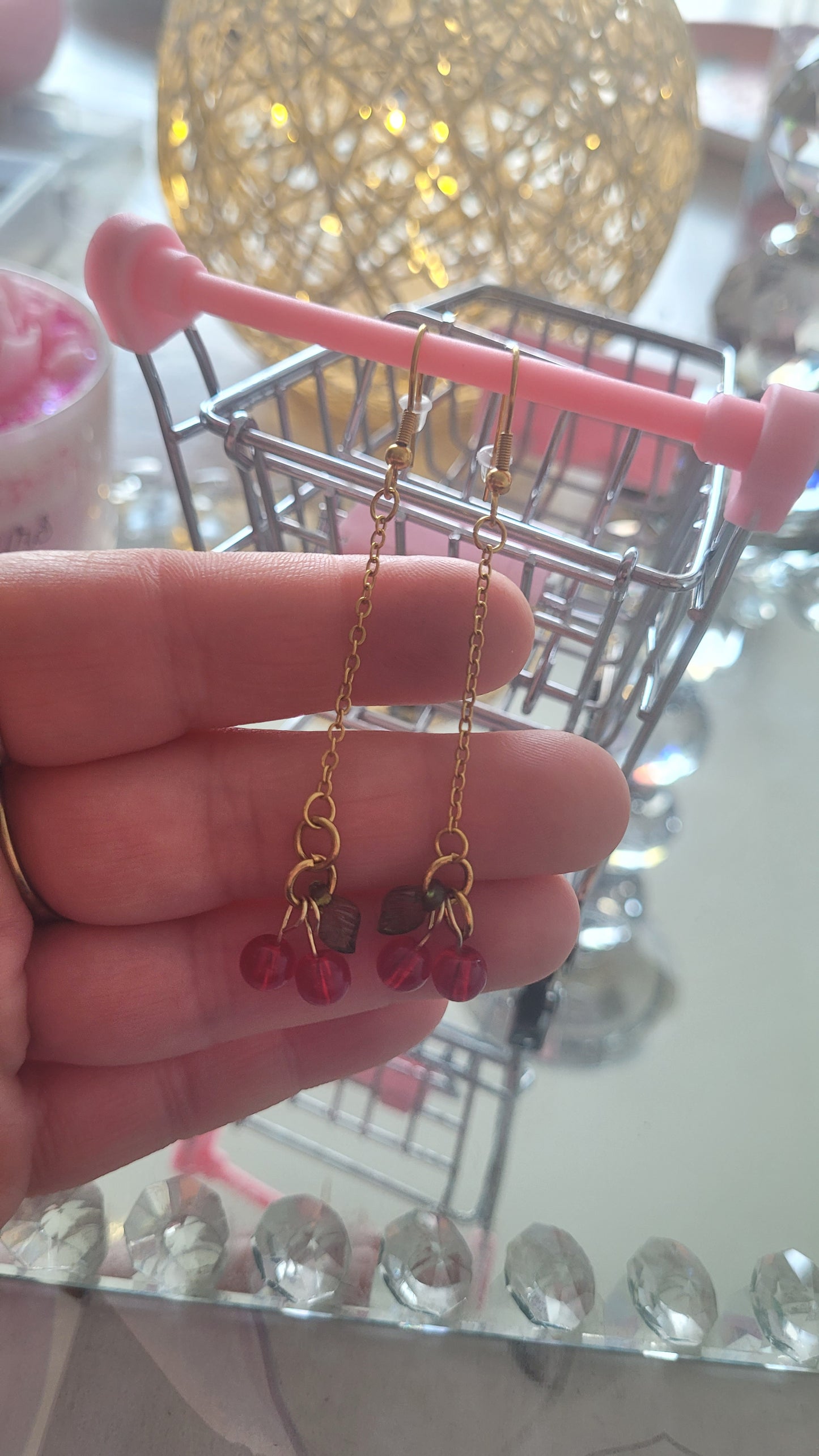 boucles pendante cerise