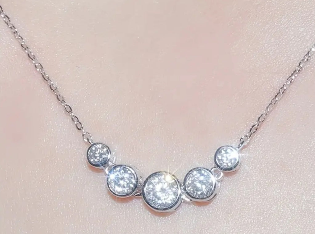 Collier Marianne strass argenté