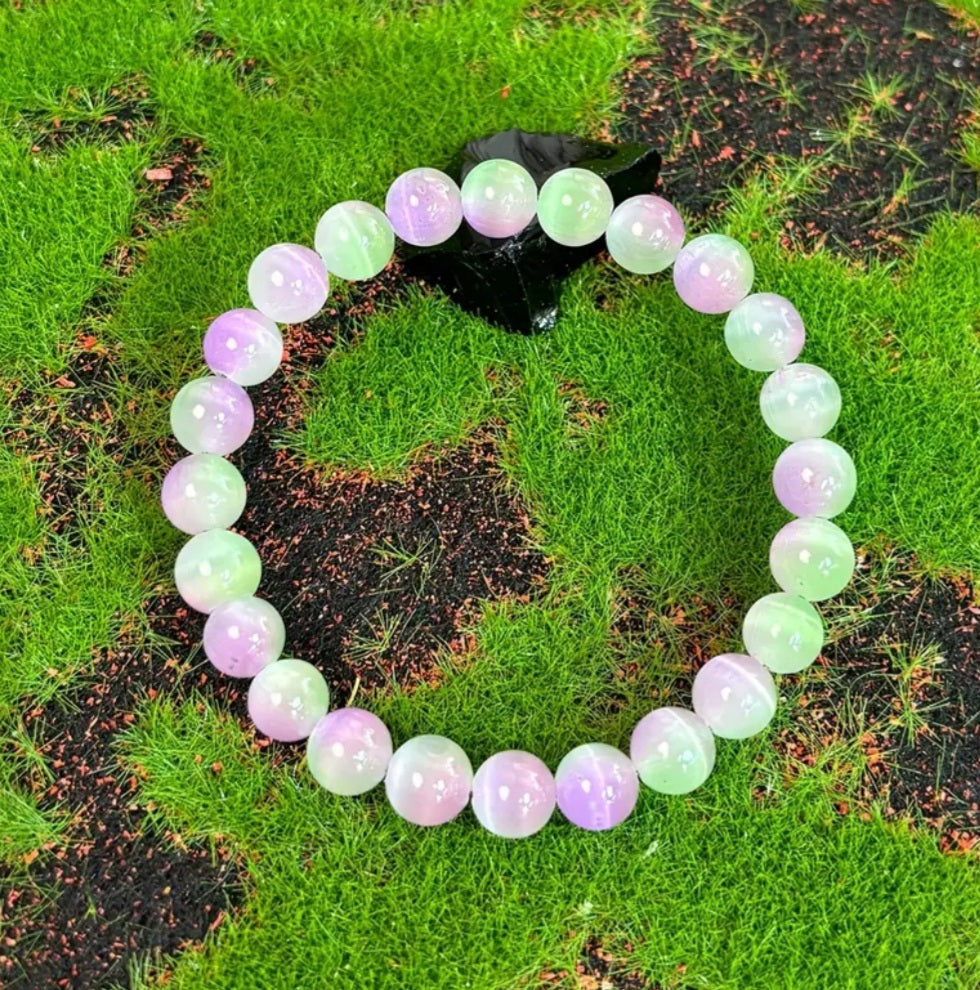 bracelet œil de chat rose/violet