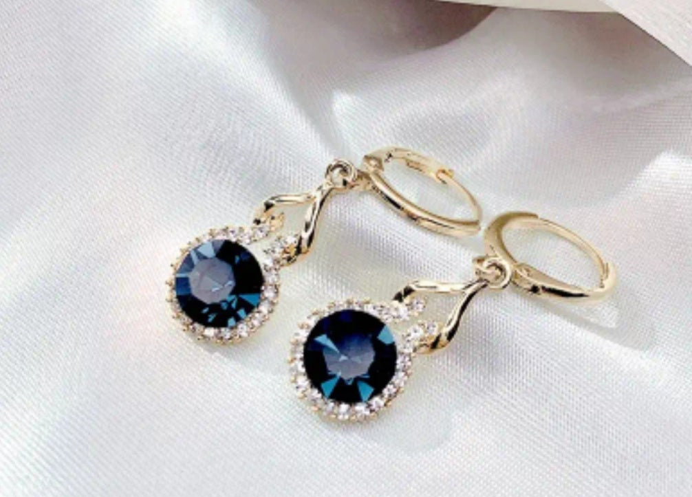 boucles Yasmina doré/bleu