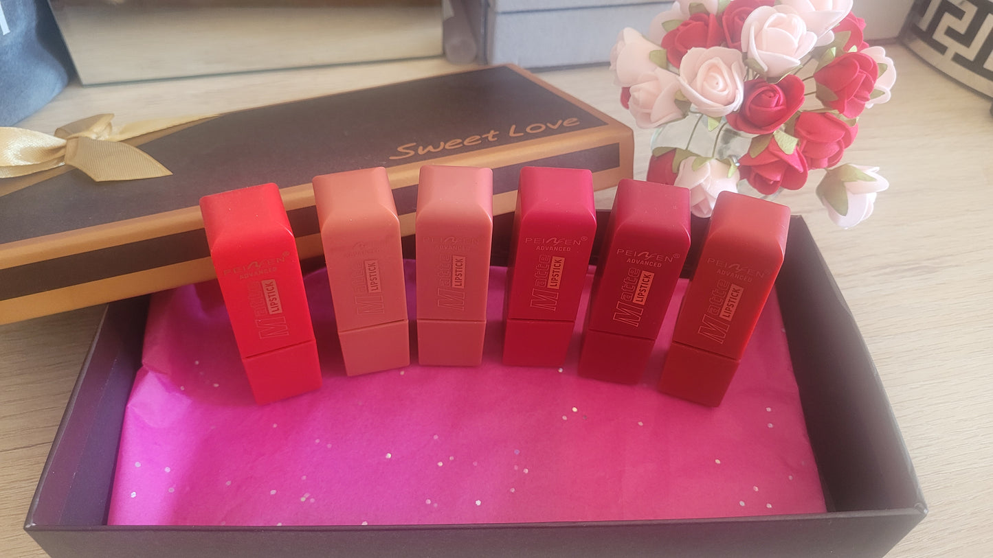 6 Rouges à lèvres mat velours