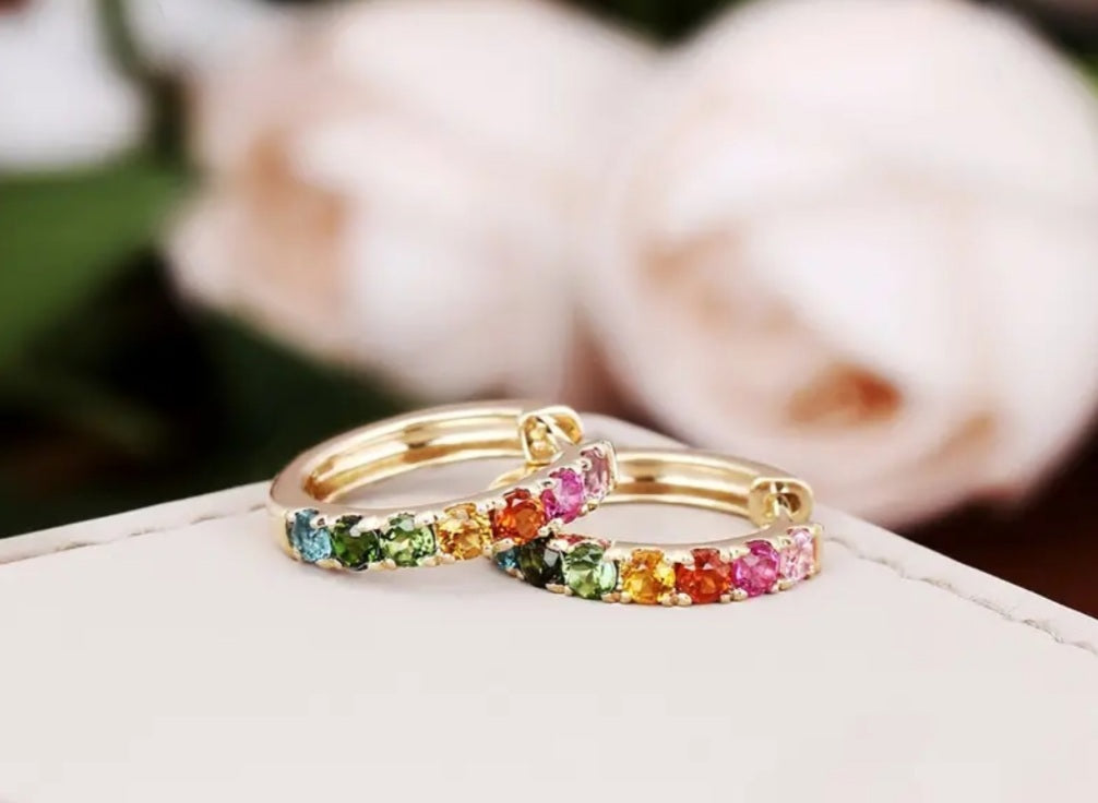 Boucles anneau doré colorés