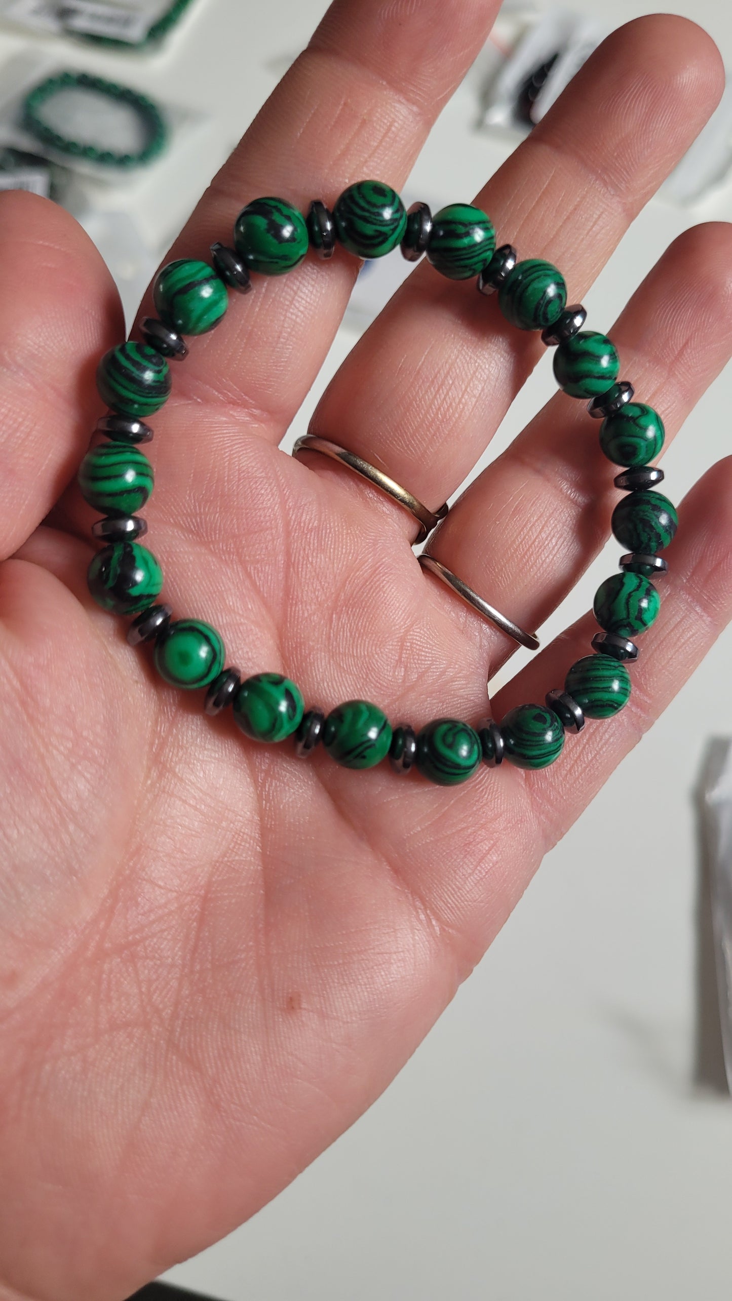 bracelet Malachite naturel vert