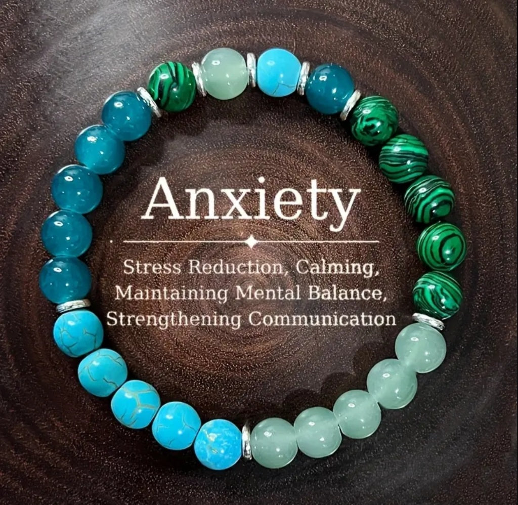 bracelet perle Malachite turquoise anxiété