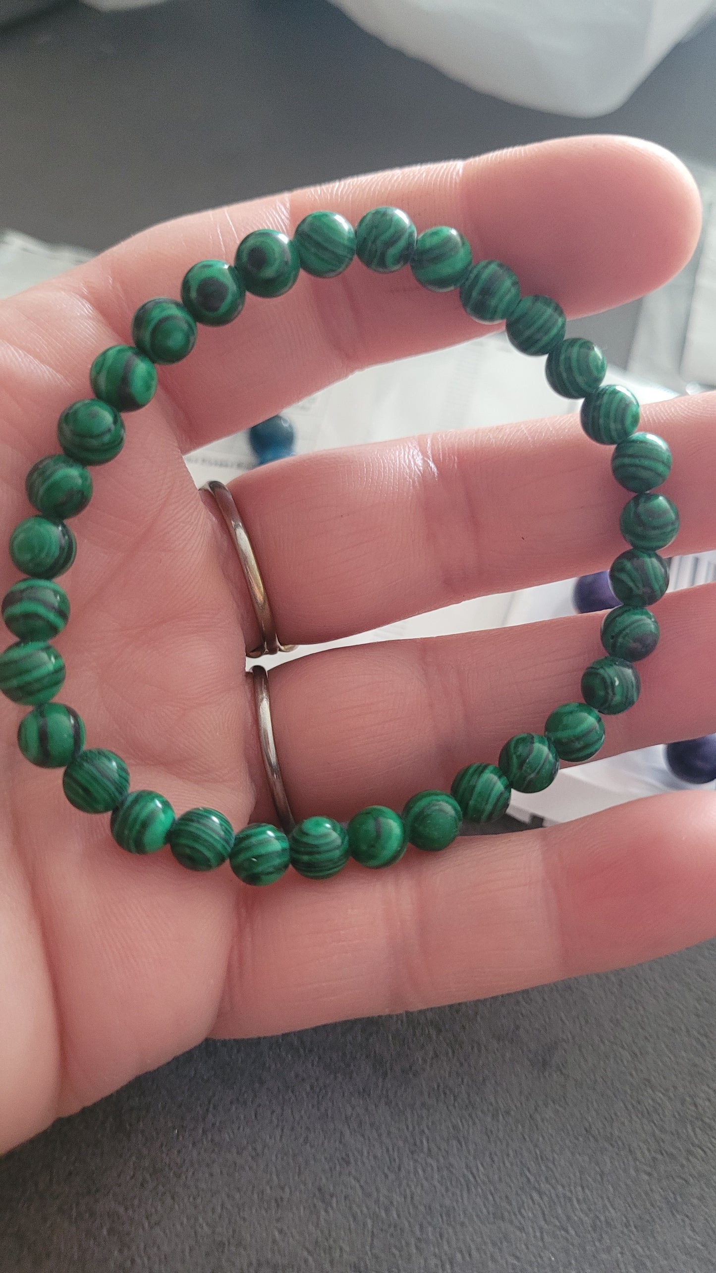 bracelet perles Malachite vert