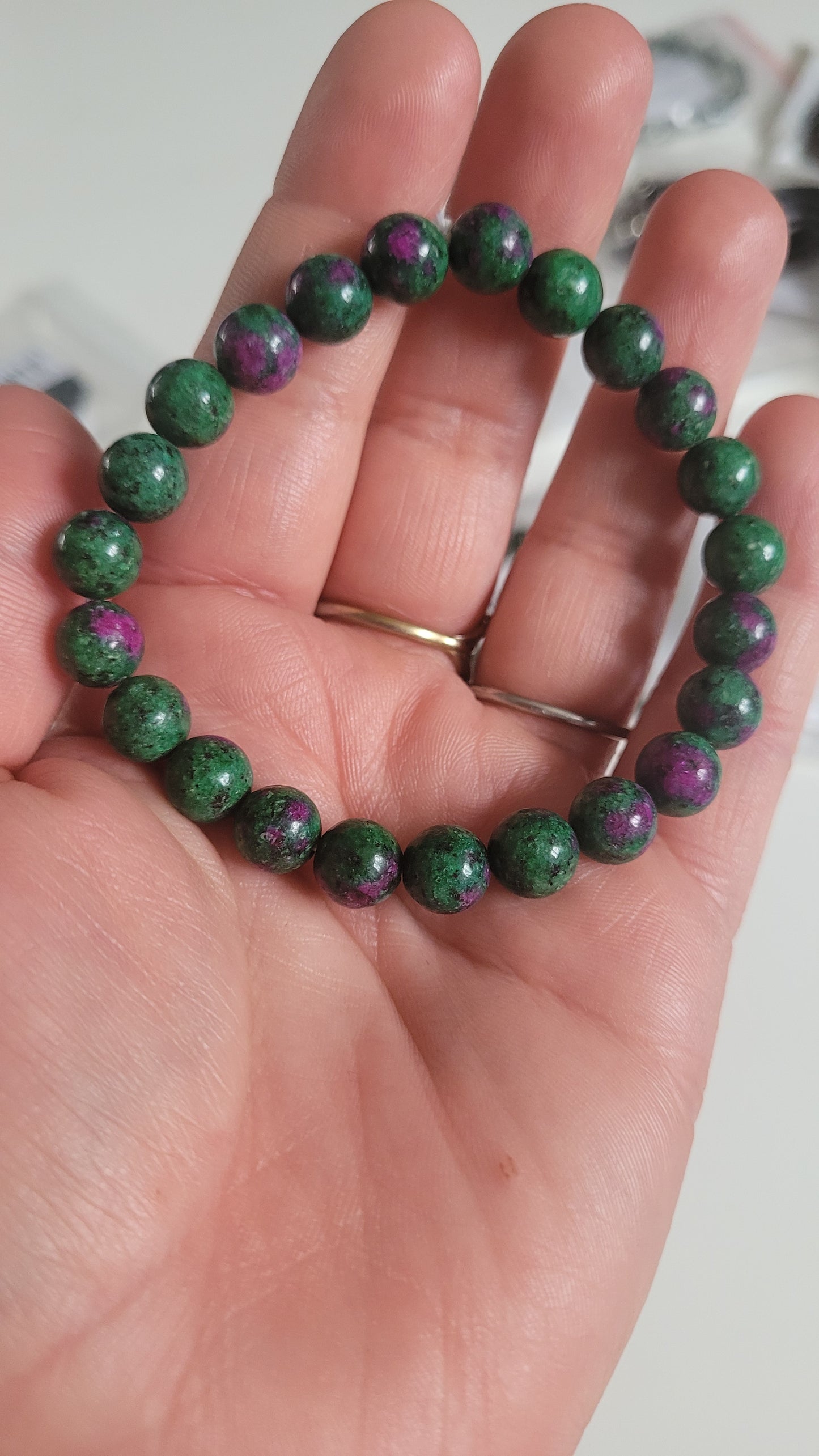 bracelet perles zoisite vert