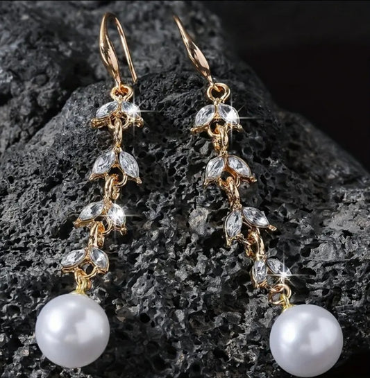 boucles Sabrina doré strass perle