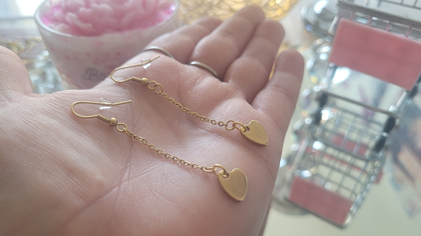 boucles pendante doré coeur