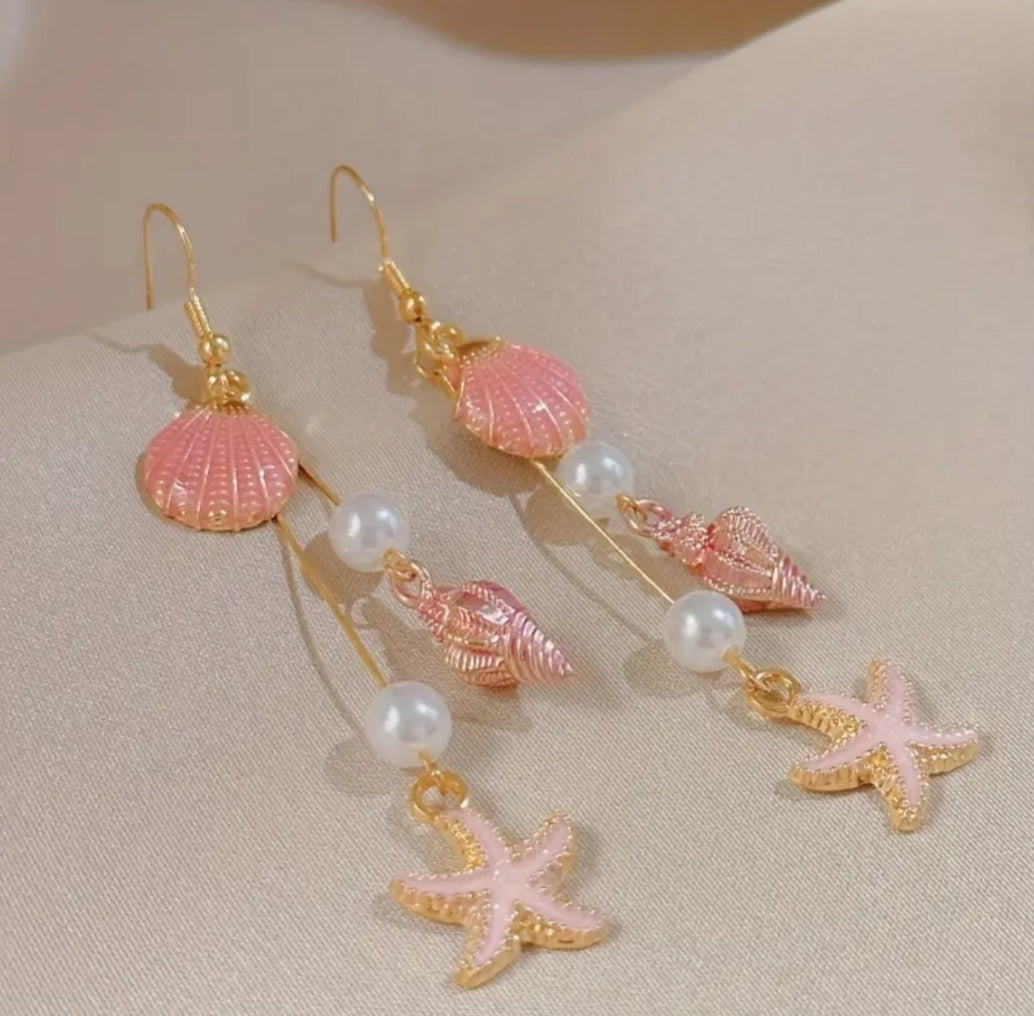 boucles coquillage rose🐚