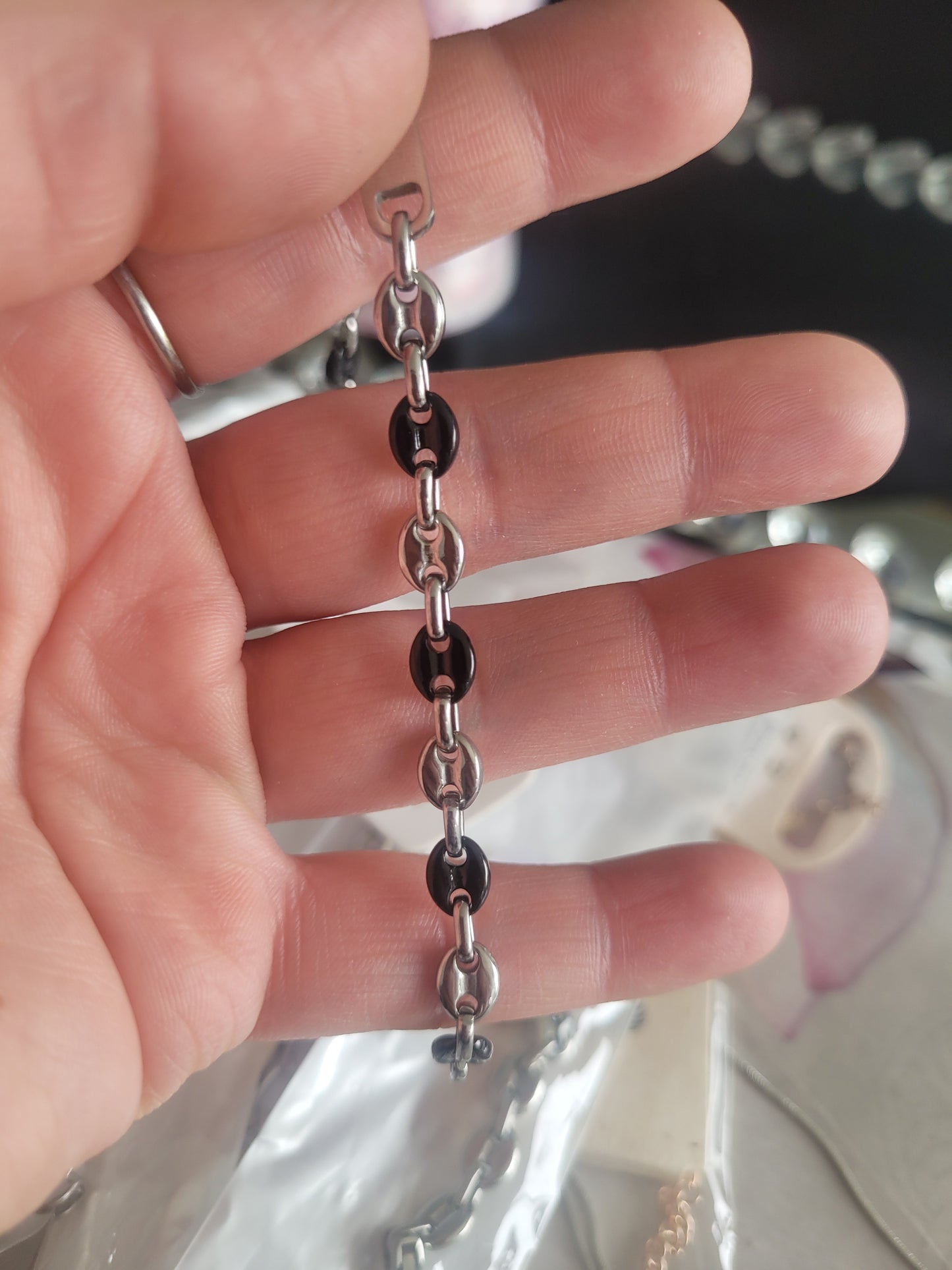 Gourmette mini grain de café mixte