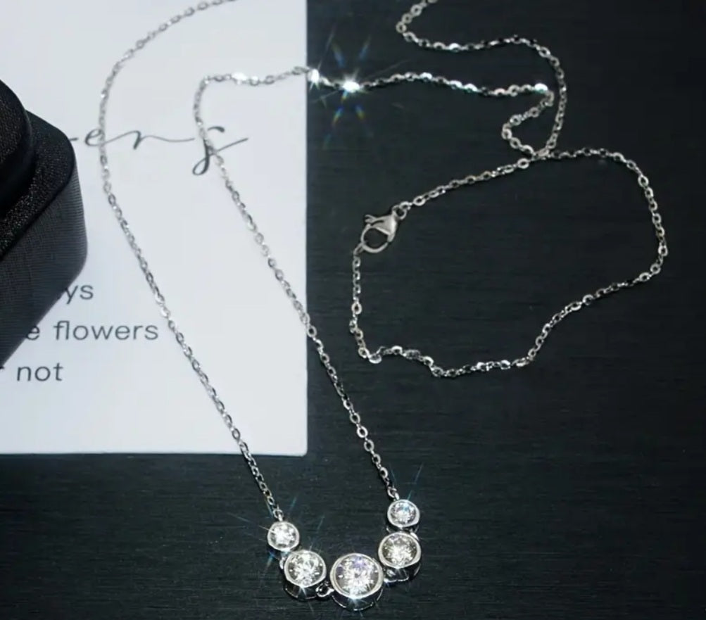 Collier Marianne strass argenté