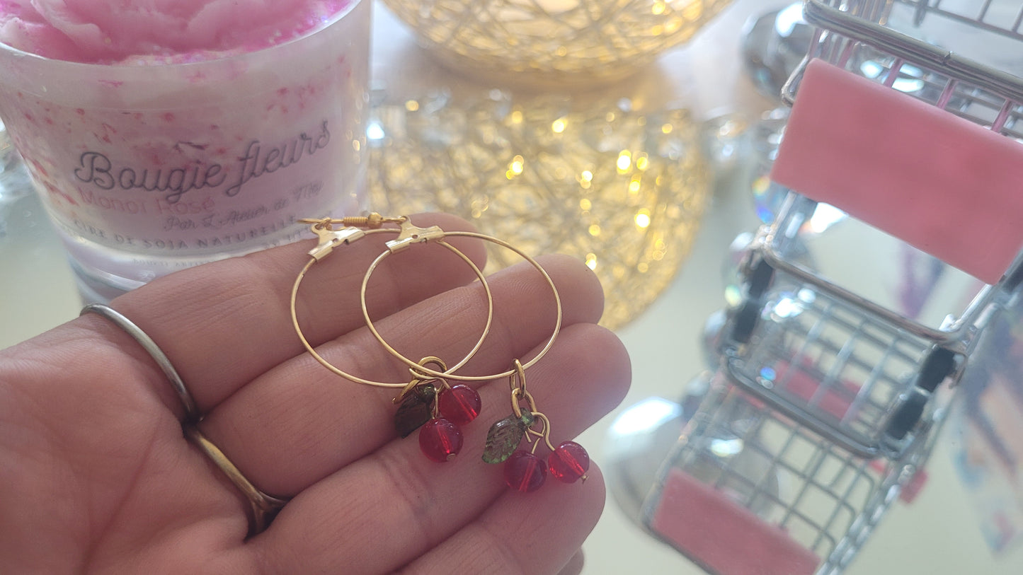 boucles créole cerise