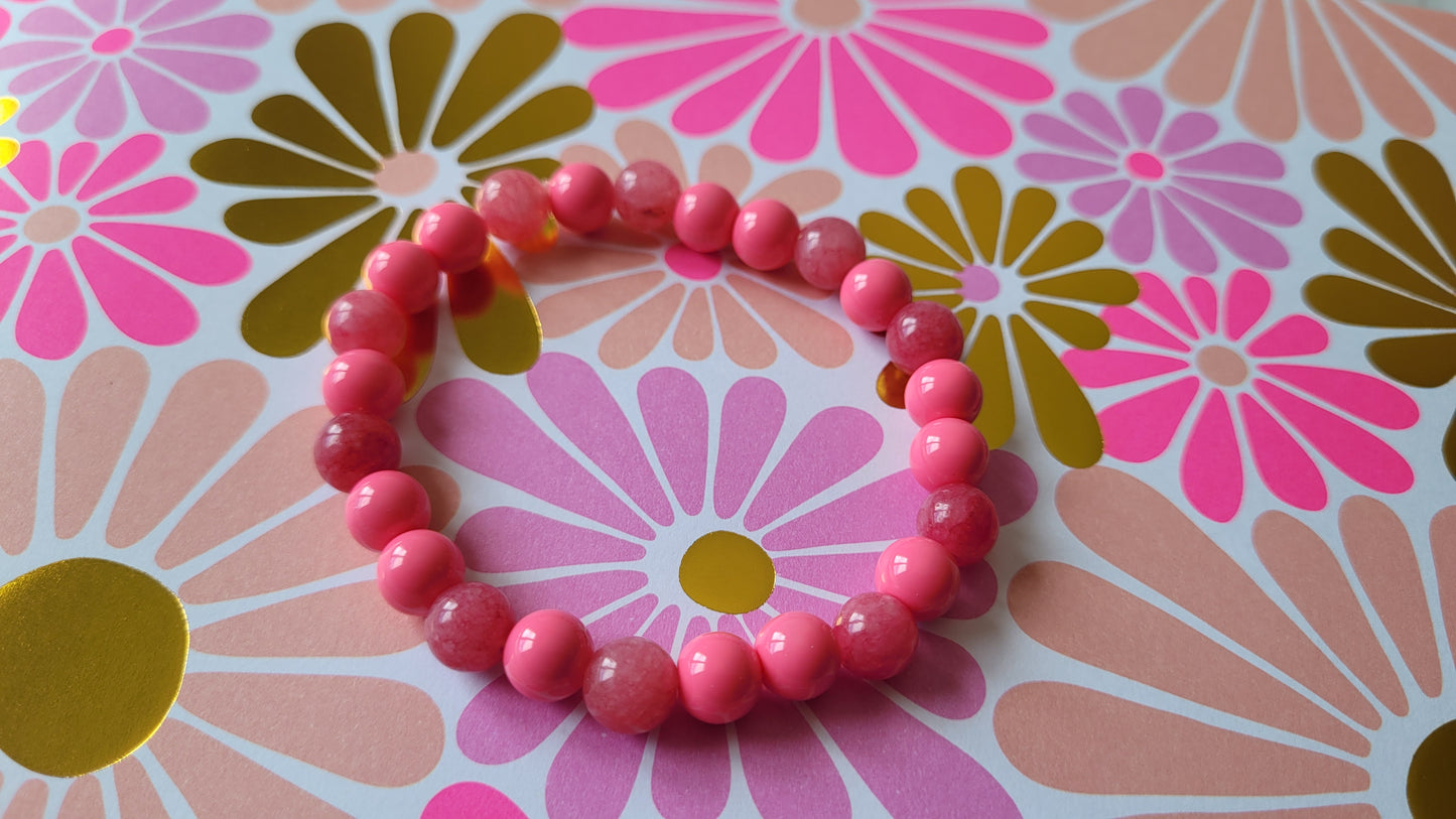 bracelet quartz rose 8 mm