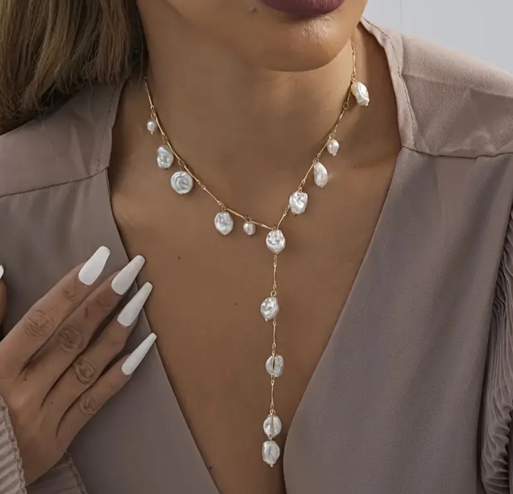 Collier Irene en Y perle