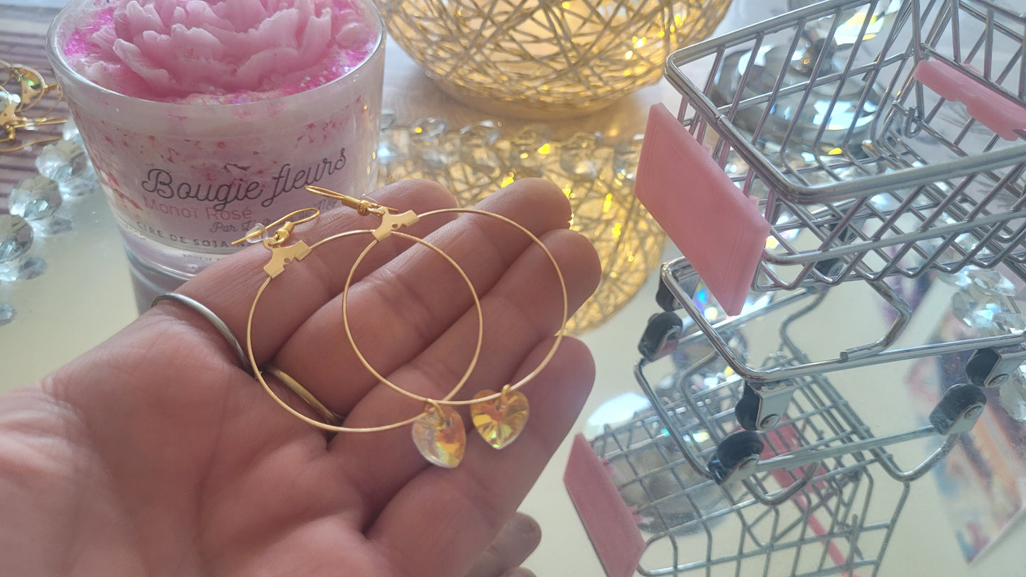 boucles créole coeur blanc