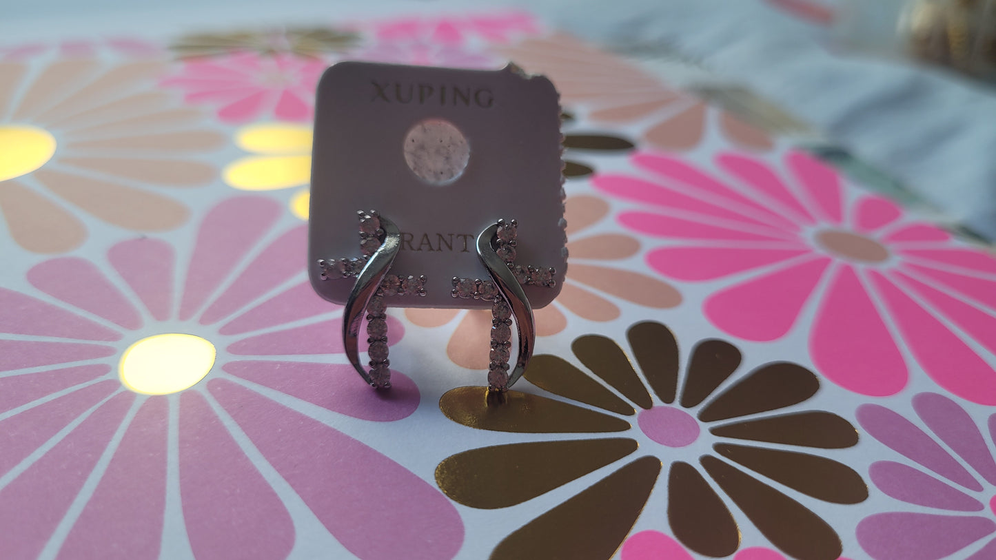 boucles croix strass