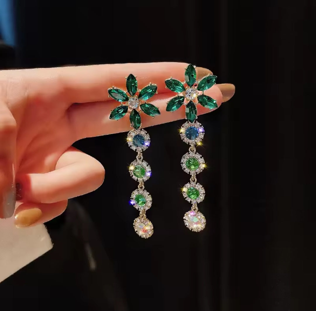 boucles Laura fleur verte