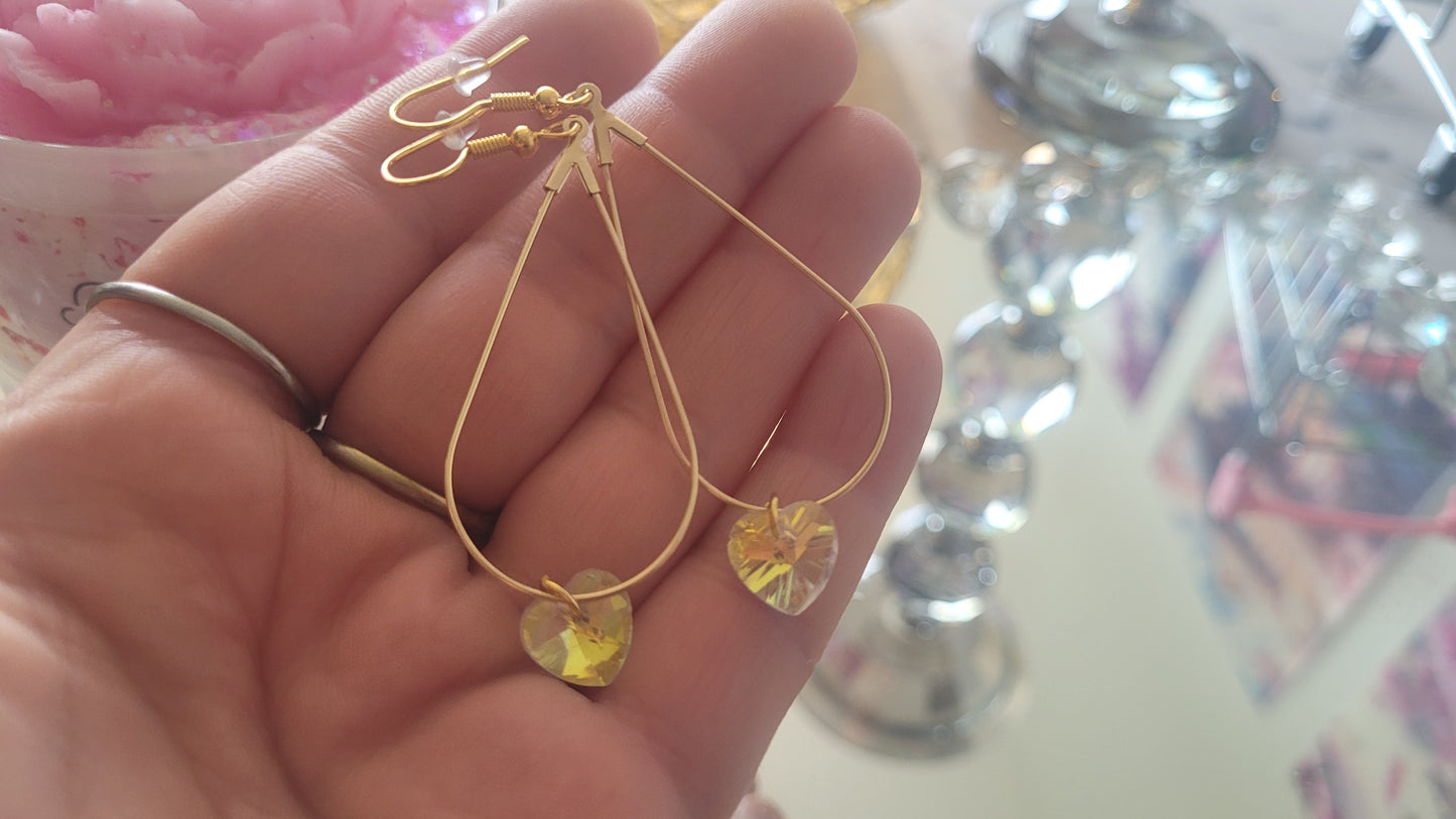 boucles créole coeur blanc