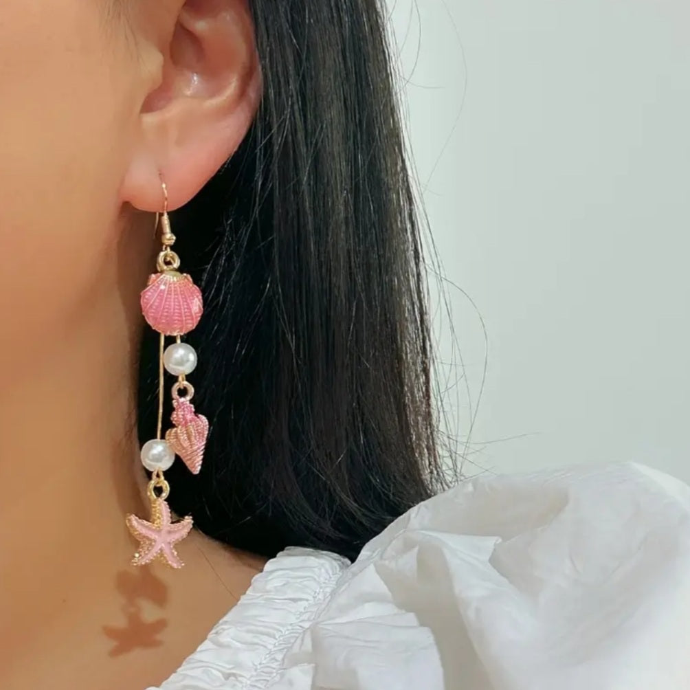 boucles coquillage rose🐚