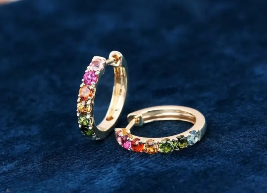 Boucles anneau doré colorés