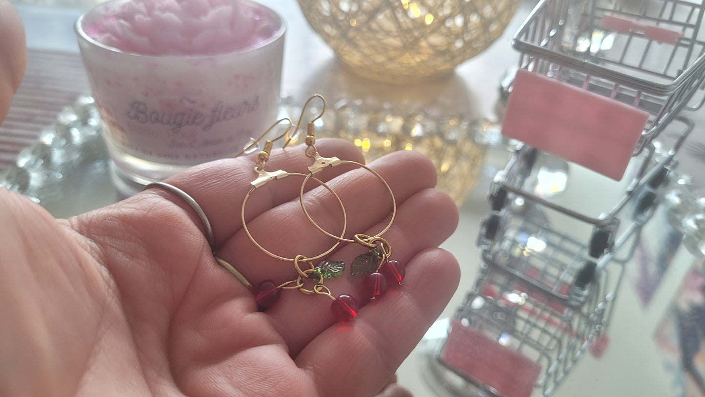 boucles créole cerise