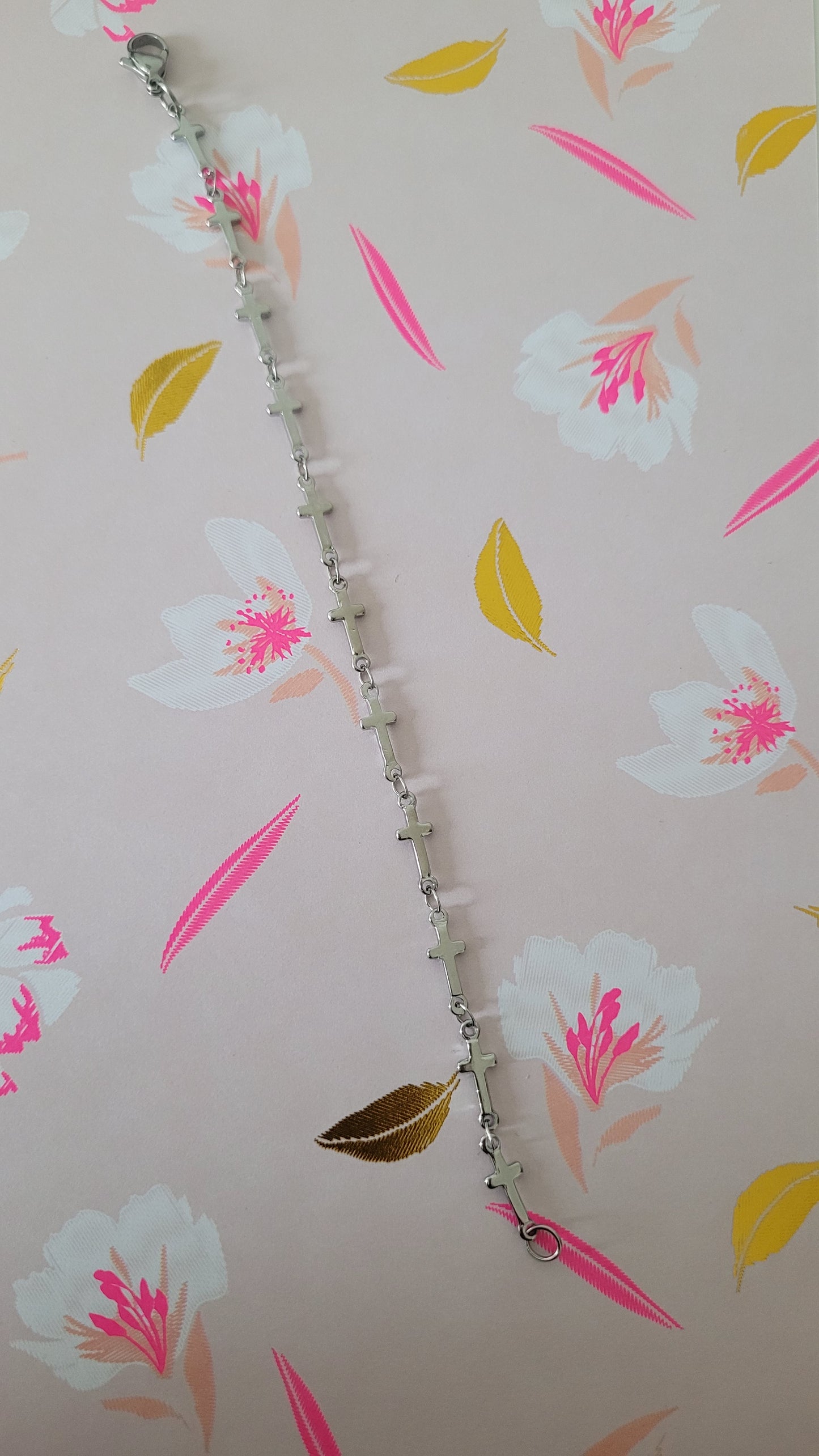 bracelet croix argenté