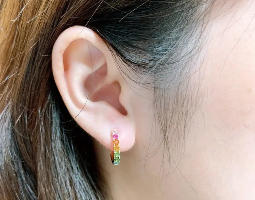 Boucles anneau doré colorés