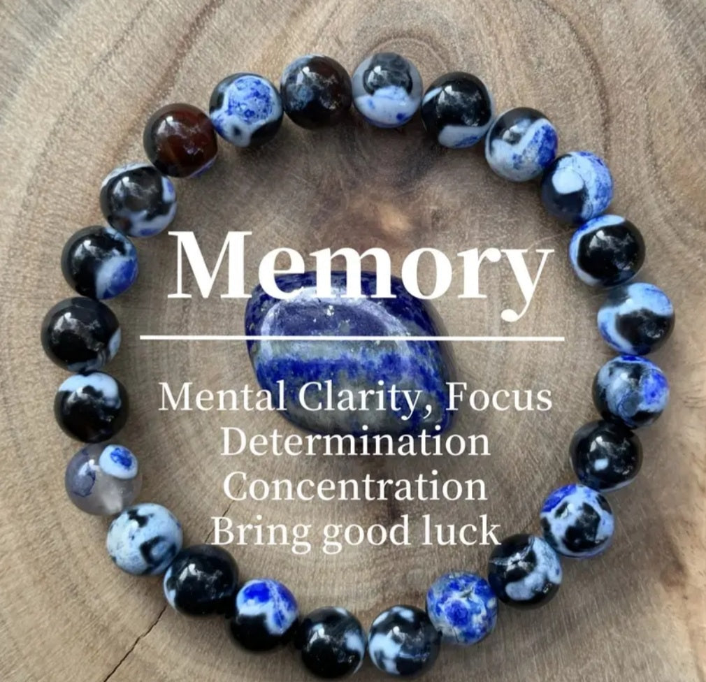 bracelet Agate de feu bleu🔥