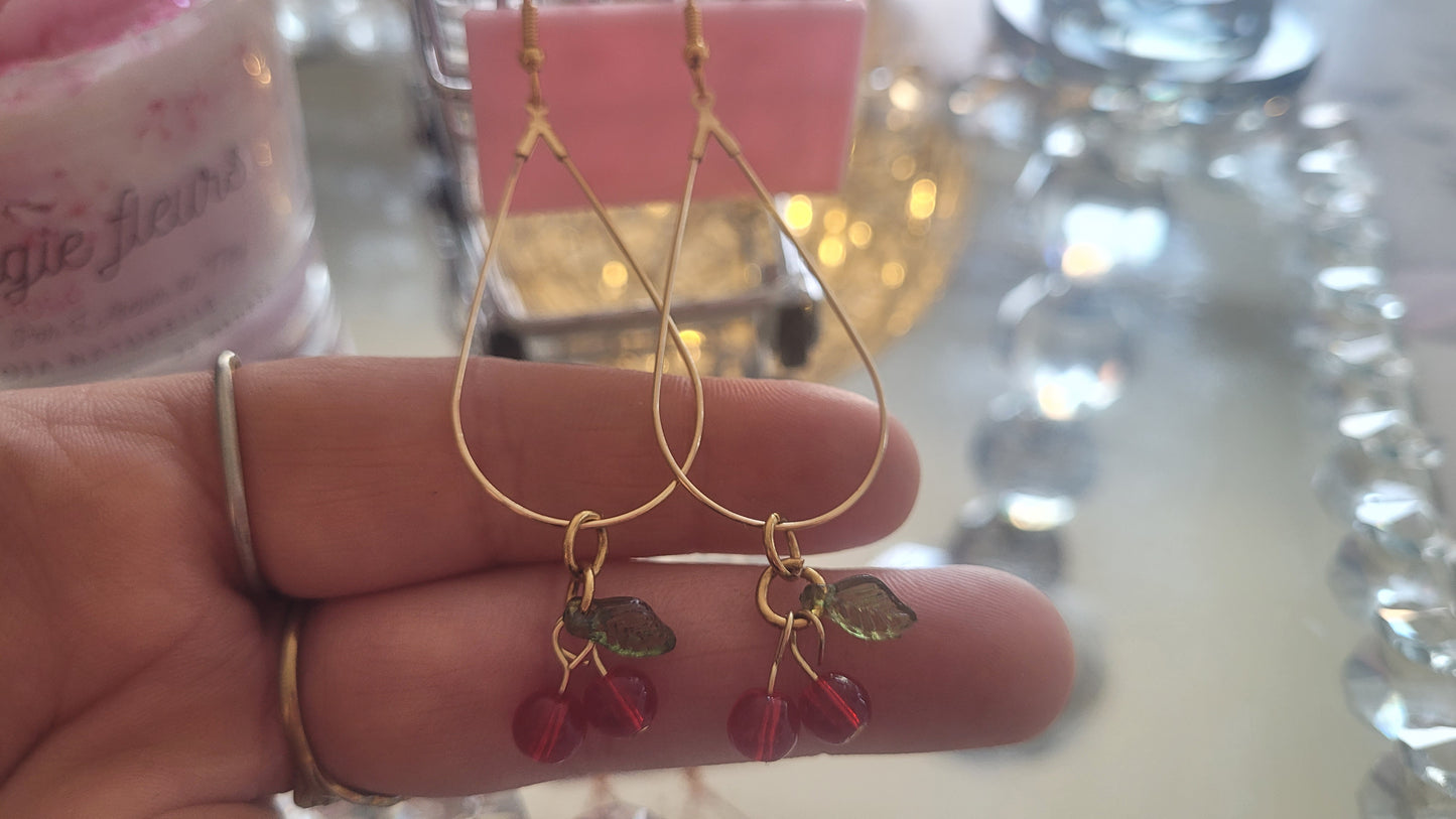 boucles créole cerise