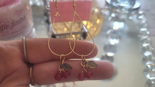 boucles créole cerise