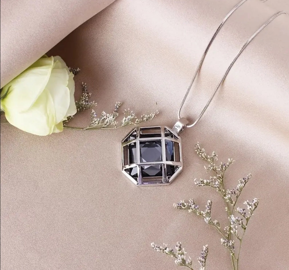 Collier Valérie argenté/violet