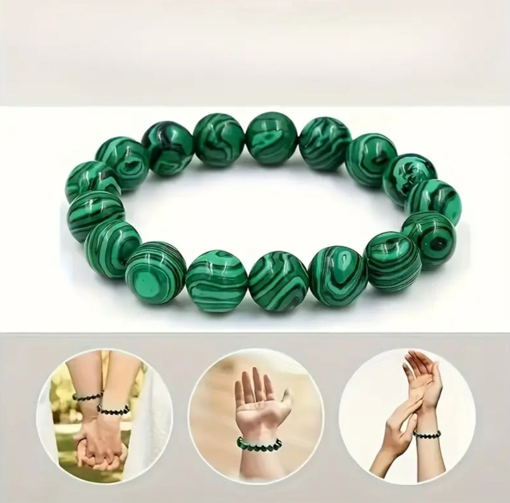 bracelet pierre Malachite vert