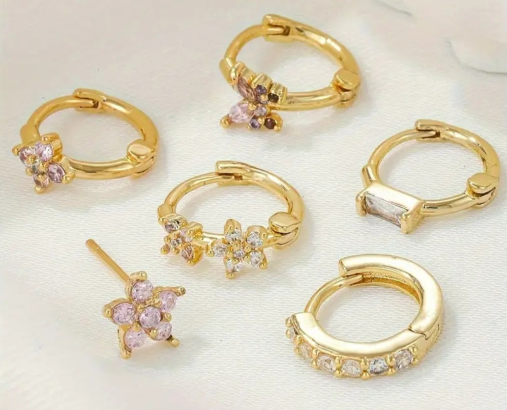 Ensemble Elina 6 boucles doré