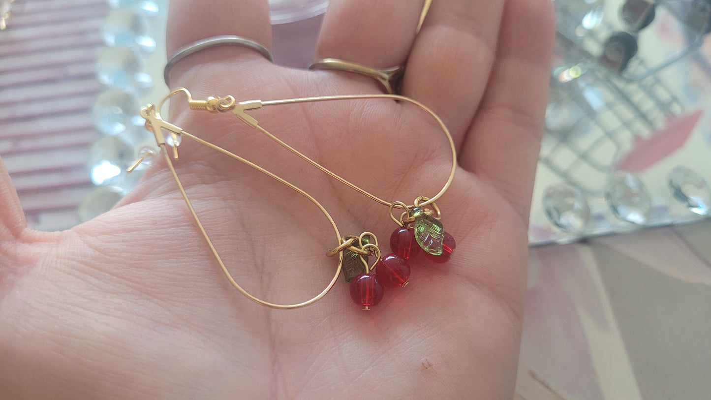 boucles créole cerise