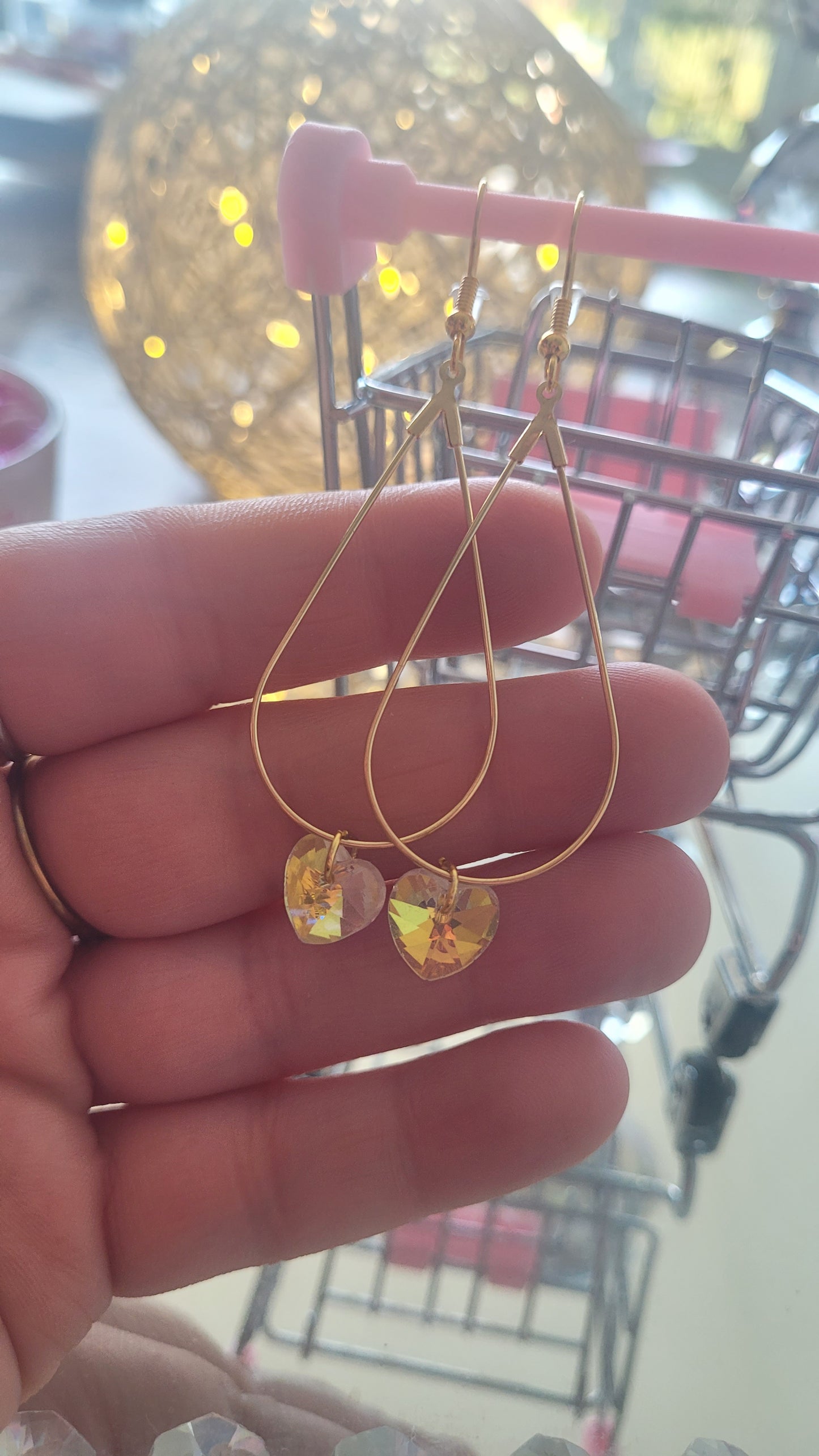 boucles créole coeur blanc