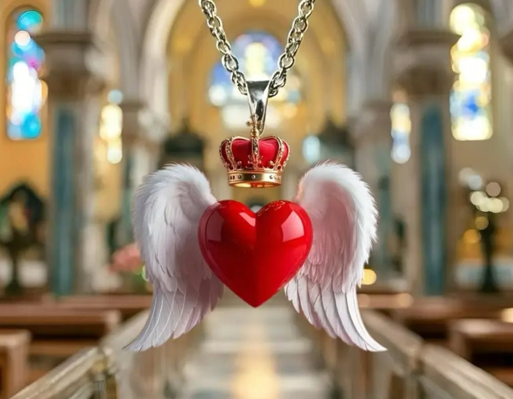 Collier Joyce coeur ailes