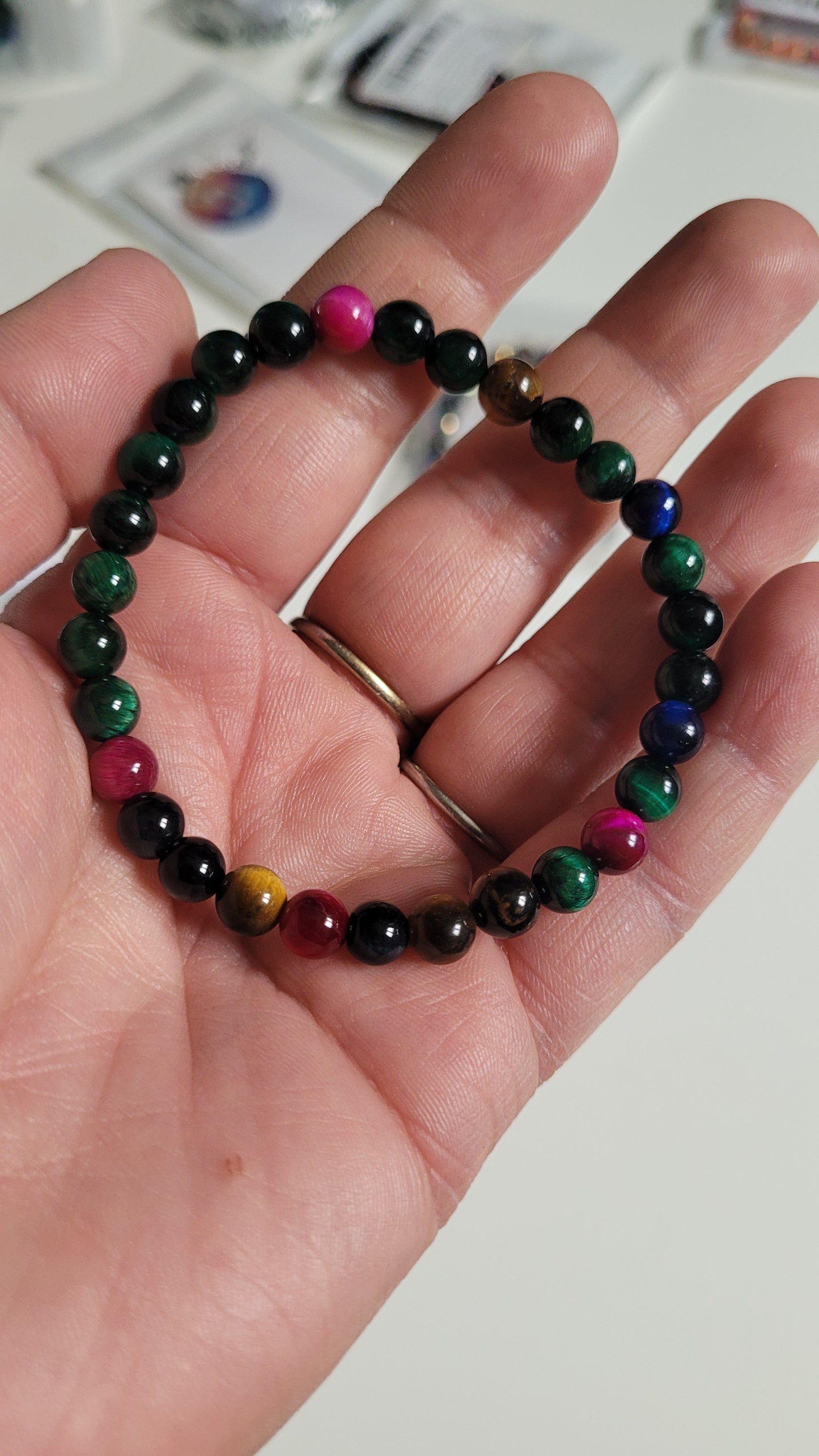 bracelet pierre œil de tigre colorés 🐅