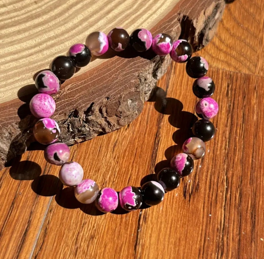 bracelet Agate de feu rose🔥