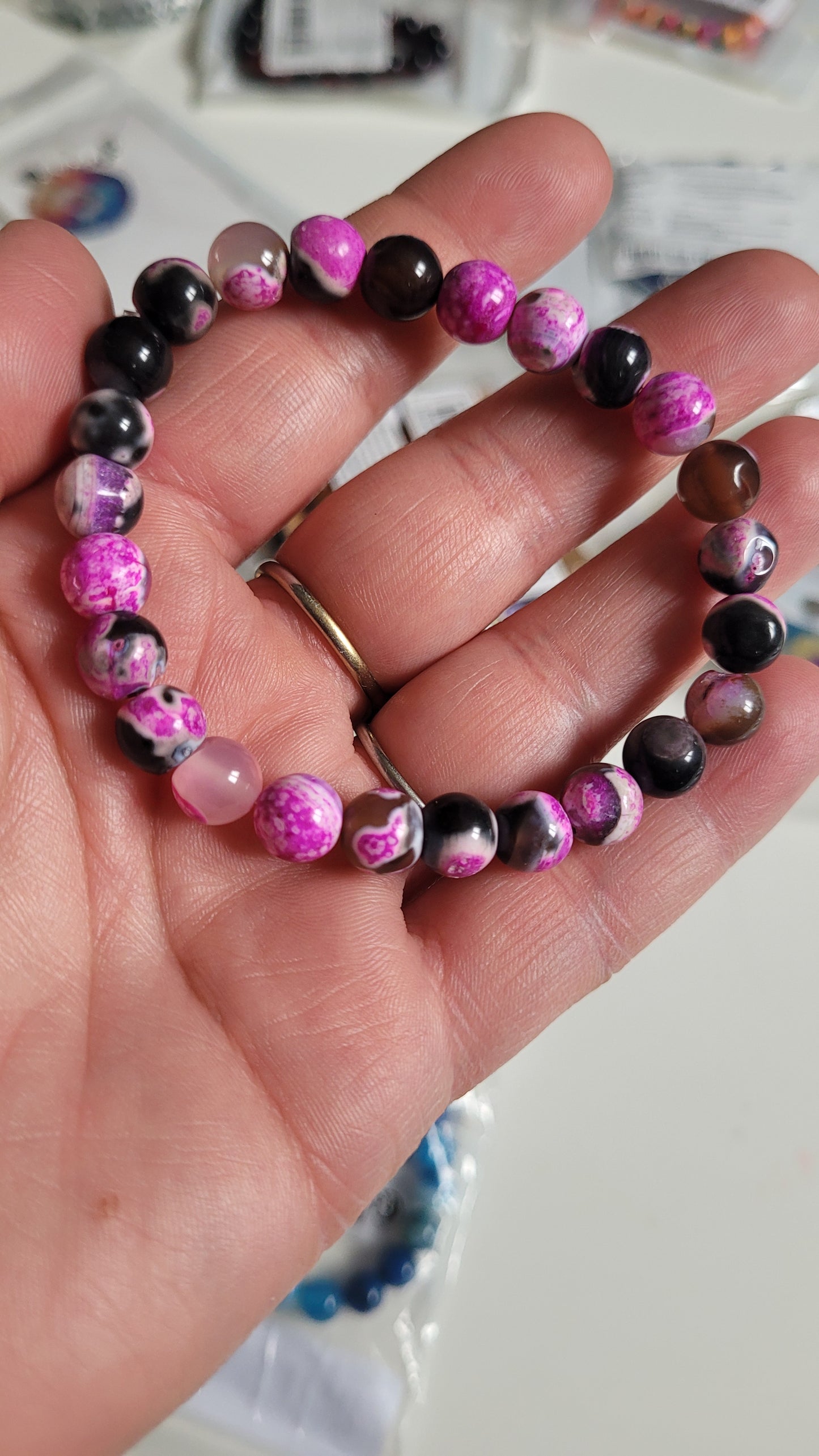 bracelet Agate de feu rose🔥