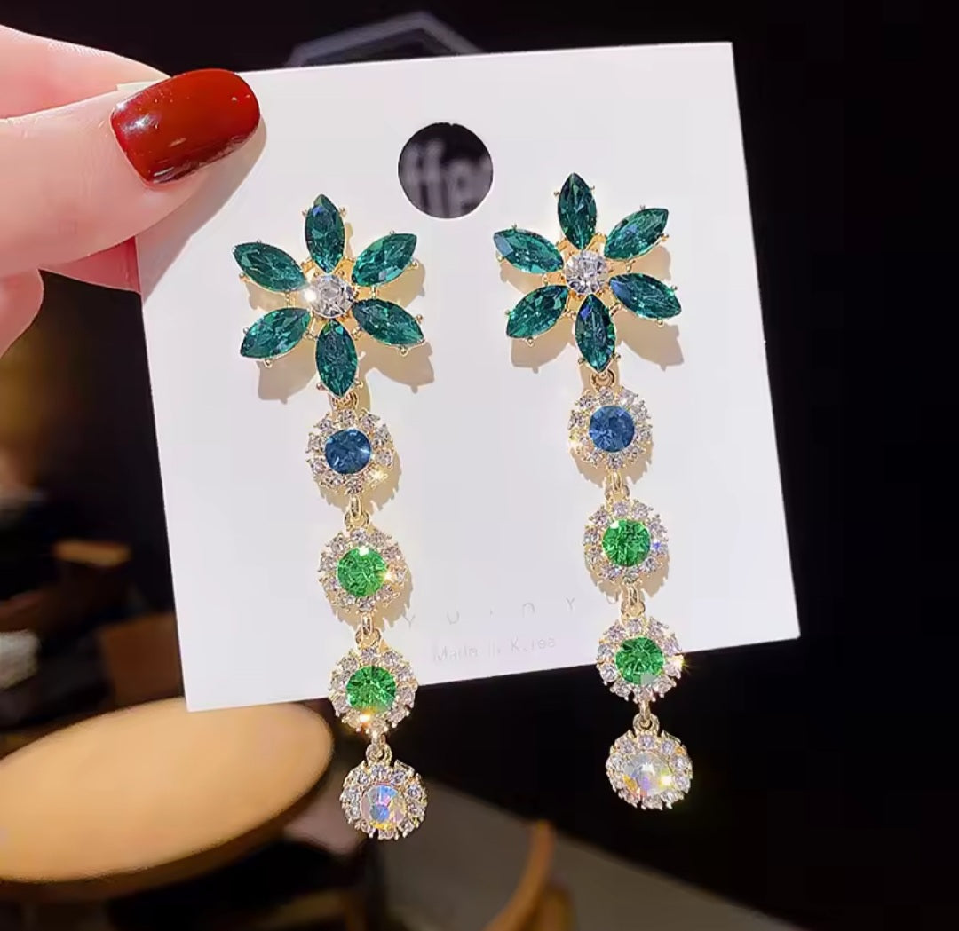 boucles Laura fleur verte