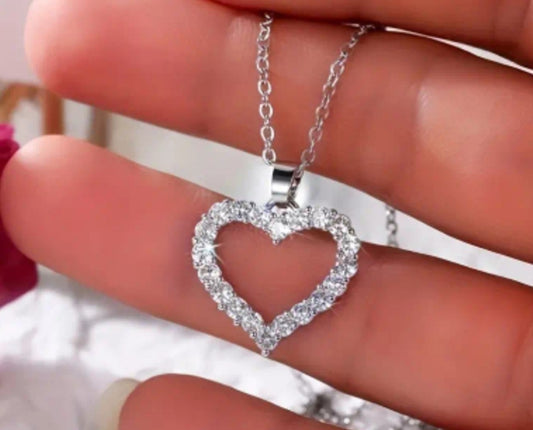 Collier Ophélie coeur strass